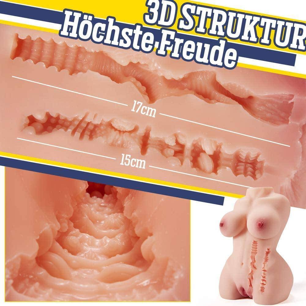 Boneca do amor masturbador realista de 5,5 kg com vagina 3D e anal