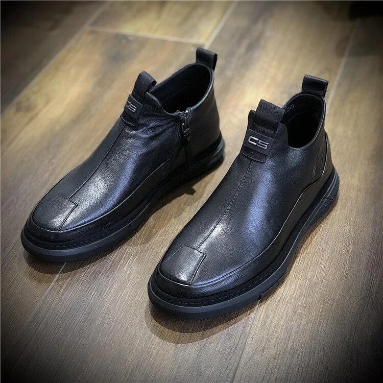 BOTAS DE COURO CASUAL MODA MASCULINA (ESTOQUE LIMITADO)