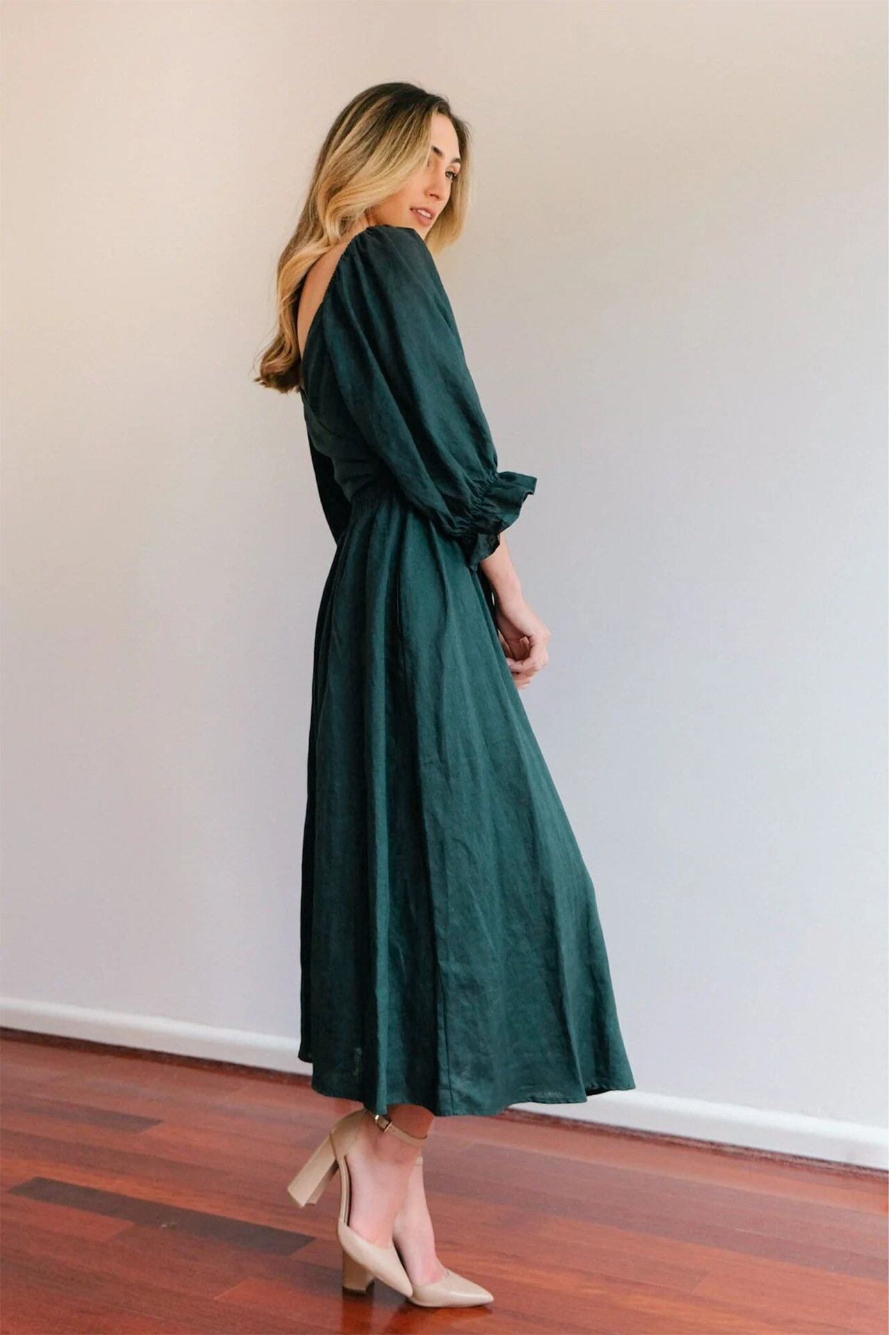 🏖️FRENCH RUFFLED LANTERN SLEVES VESTIDO MULTI-WEAR🔥VENDA INESQUECÍVEL COM 49% DE DESCONTO