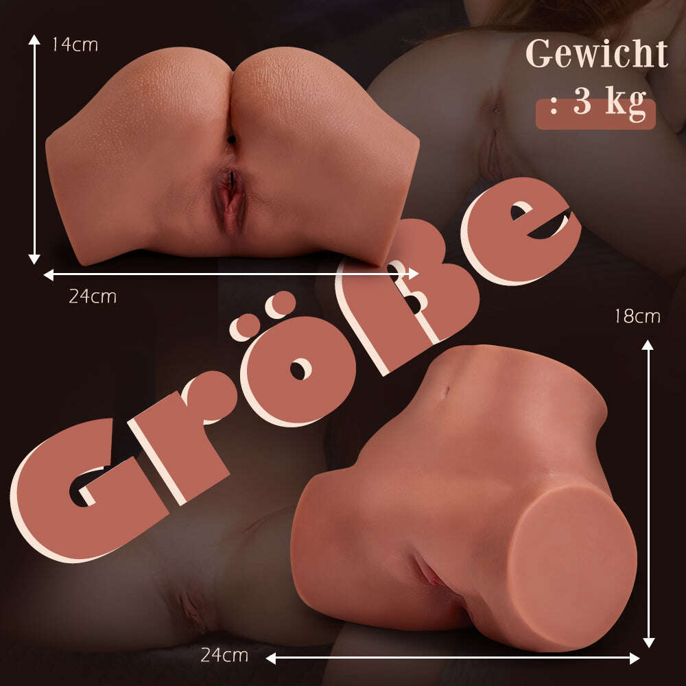 Boneca sexual Rebecca Brown para jogo anal vaginal 3 kg