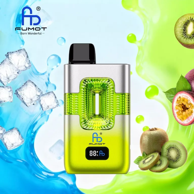 FUMOT ECO 2IN1 50K is a high-capacity rechargeable disposable vape Ice Pop & Kiwi Passion Fruit Guava