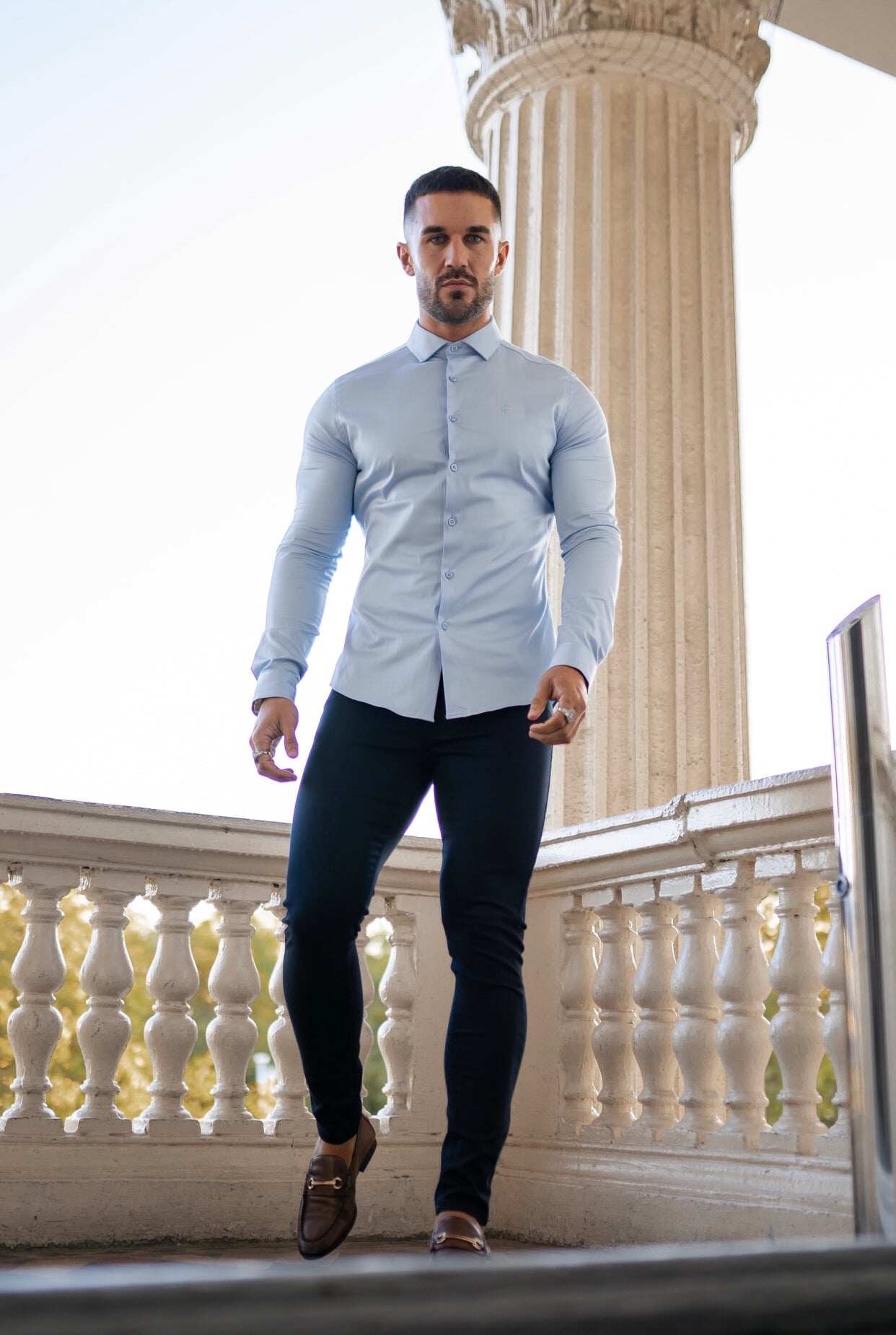 Slim Stretch Navy Sateen Trousers - FSH406