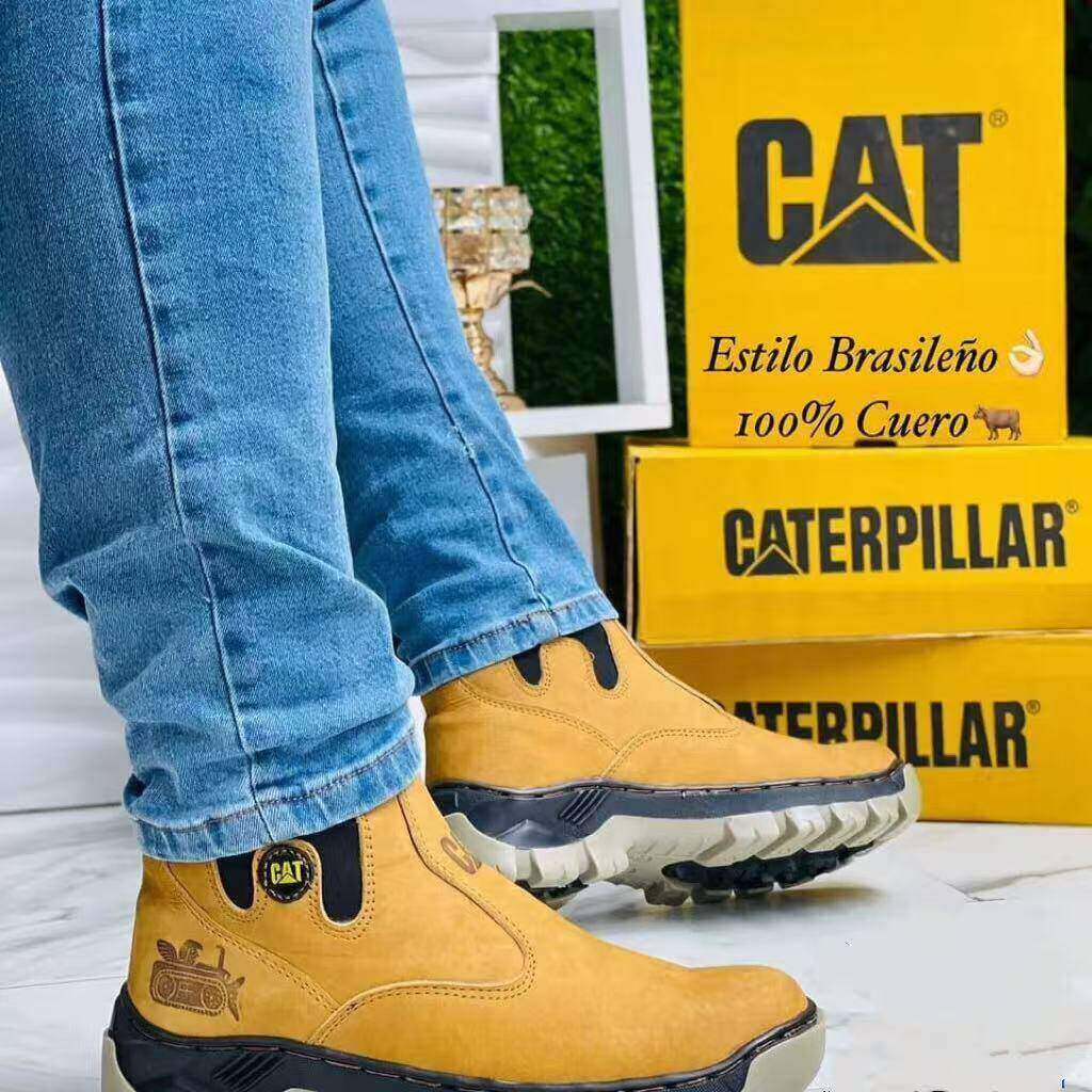 Botas masculinas de couro Caterpillar® Piso durável Macio e fácil de usar Perfeito para trabalhos agrícolas