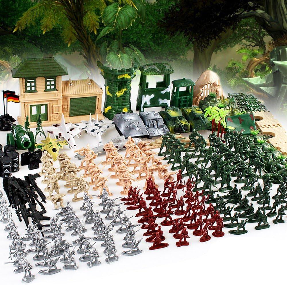 Cp-Tree Enorme Jogo de Campo de Batalha Simulado 300 Peças Conjunto de Base Militar Terno Conjunto de Jogo Militar