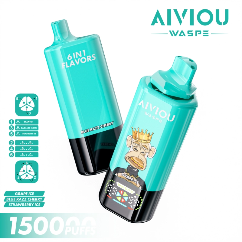waspe aiviou 150000 puffs Grape ice + Blueberry-raspberry-cherry + Strawberry ice