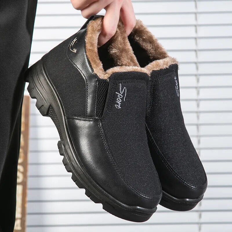 BOTAS DE INVERNO MASCULINAS IMPERMEÁVEIS QUENTES ANTIDERRAPANTES BOTAS DE NEVE CONFORTÁVEIS