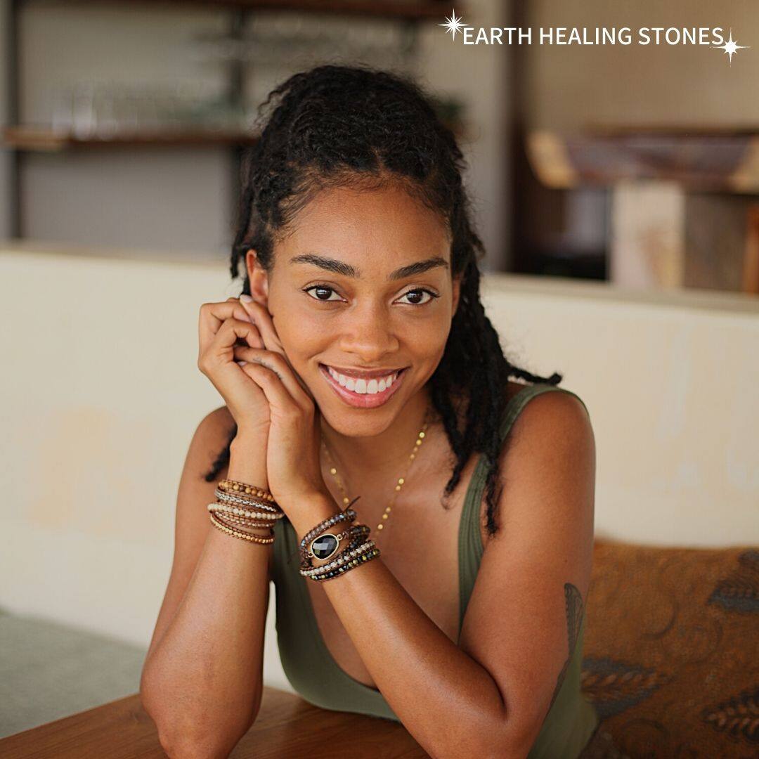 Bracelete de embrulho de ónix Força Poderosa