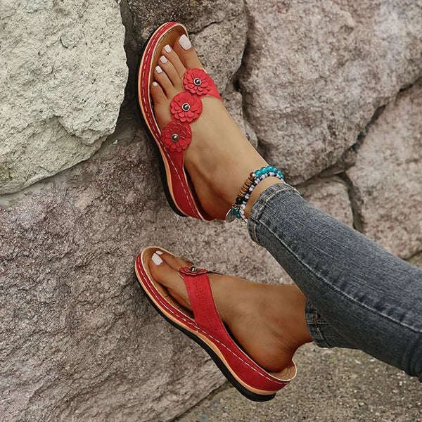 🌸【EU 35-43】Sandálias confortáveis ​​de cunha floral