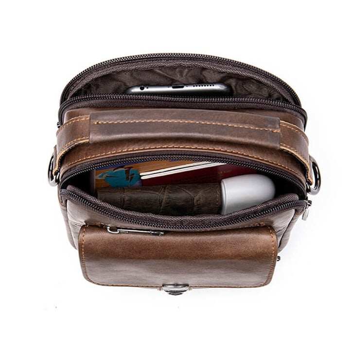 Męska torba wycieczkowa z prawdziwej skóry Crossbody torba na ramię Vicochic