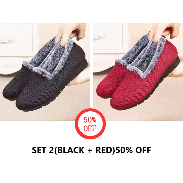 🔥Último dia com 50% de desconto - sapatos femininos forrados de pele de shearling