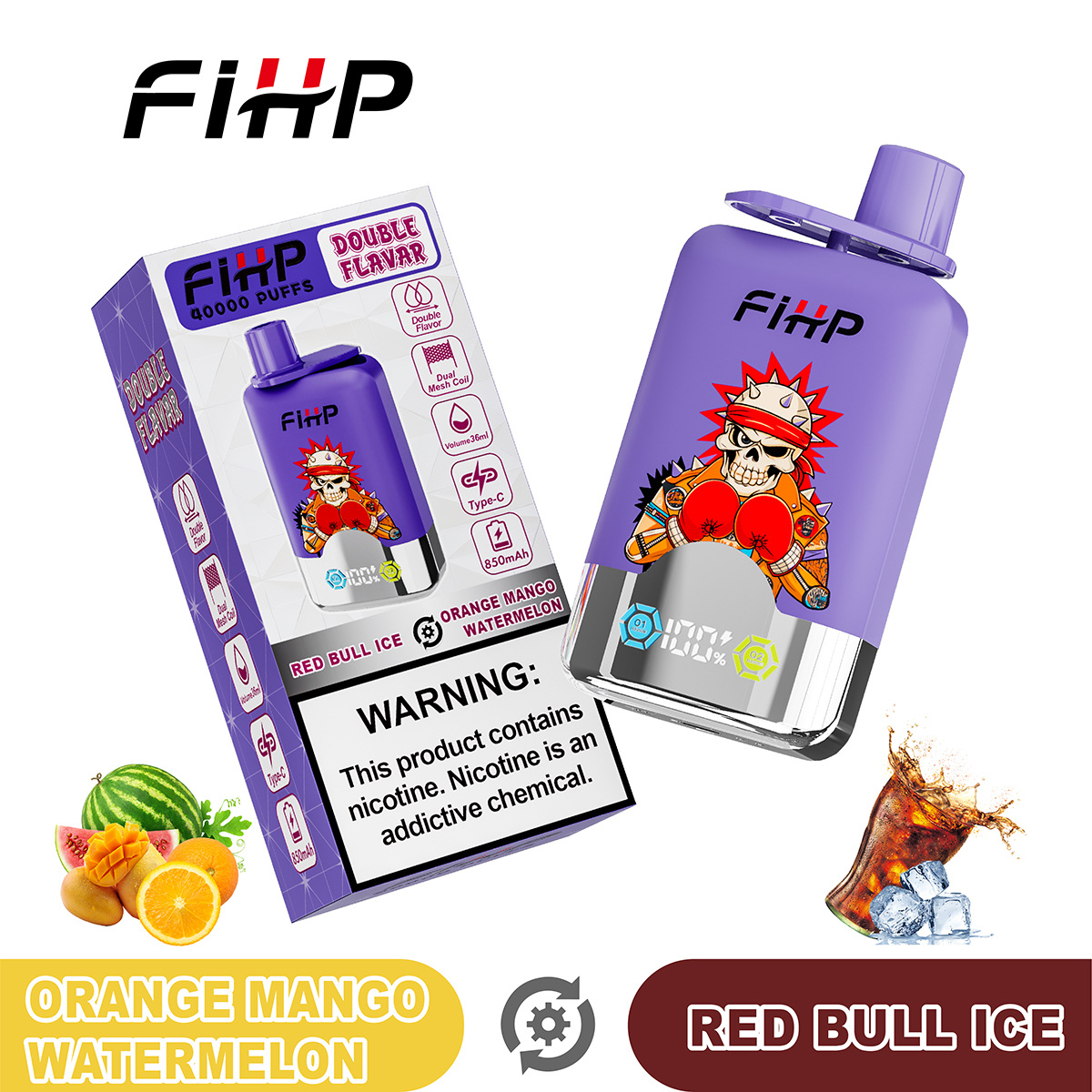 Vape FIHP 40 000 zaciągnięć z podwójnym smakiem