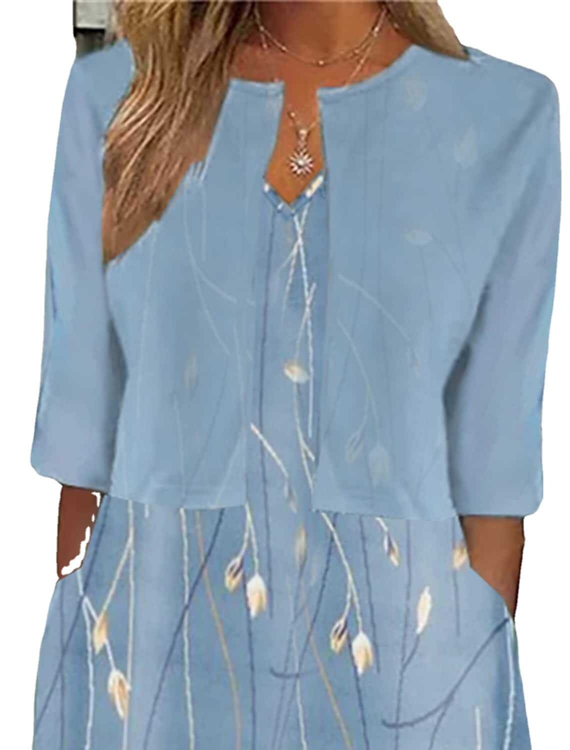 Vestido elegante feminino com estampa--100% de garantia de satisfação