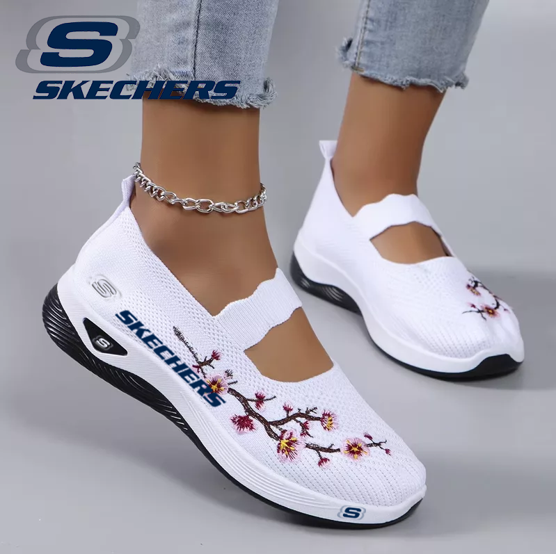 SKECHERS® Damskie, ręcznie haftowane, codzienne trampki