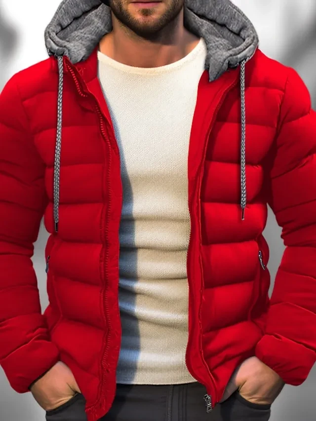 🔥METADE DO PREÇO HOJE, JAQUETA MASCULINA DE INVERNO COM CAPUZ E JAQUETA DE PENAS