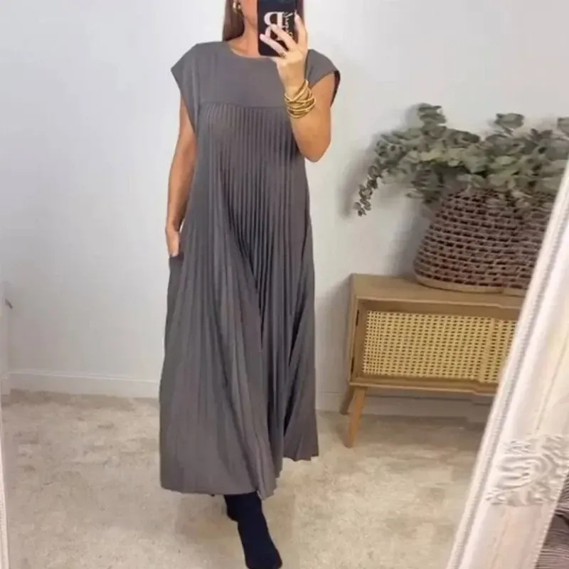 🔥❤️【S-3XL】 MONOKRÓM REDŐZÖTT UJJATLAN RUHA