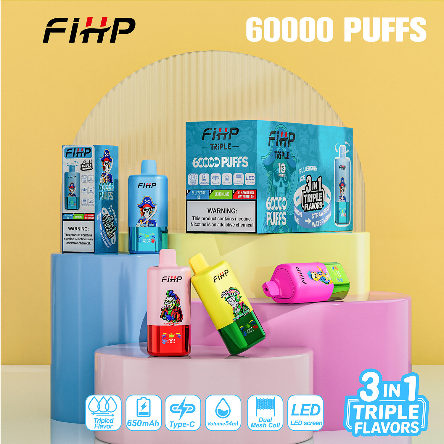 fihp - vape 3in1 60000 6w Puff 