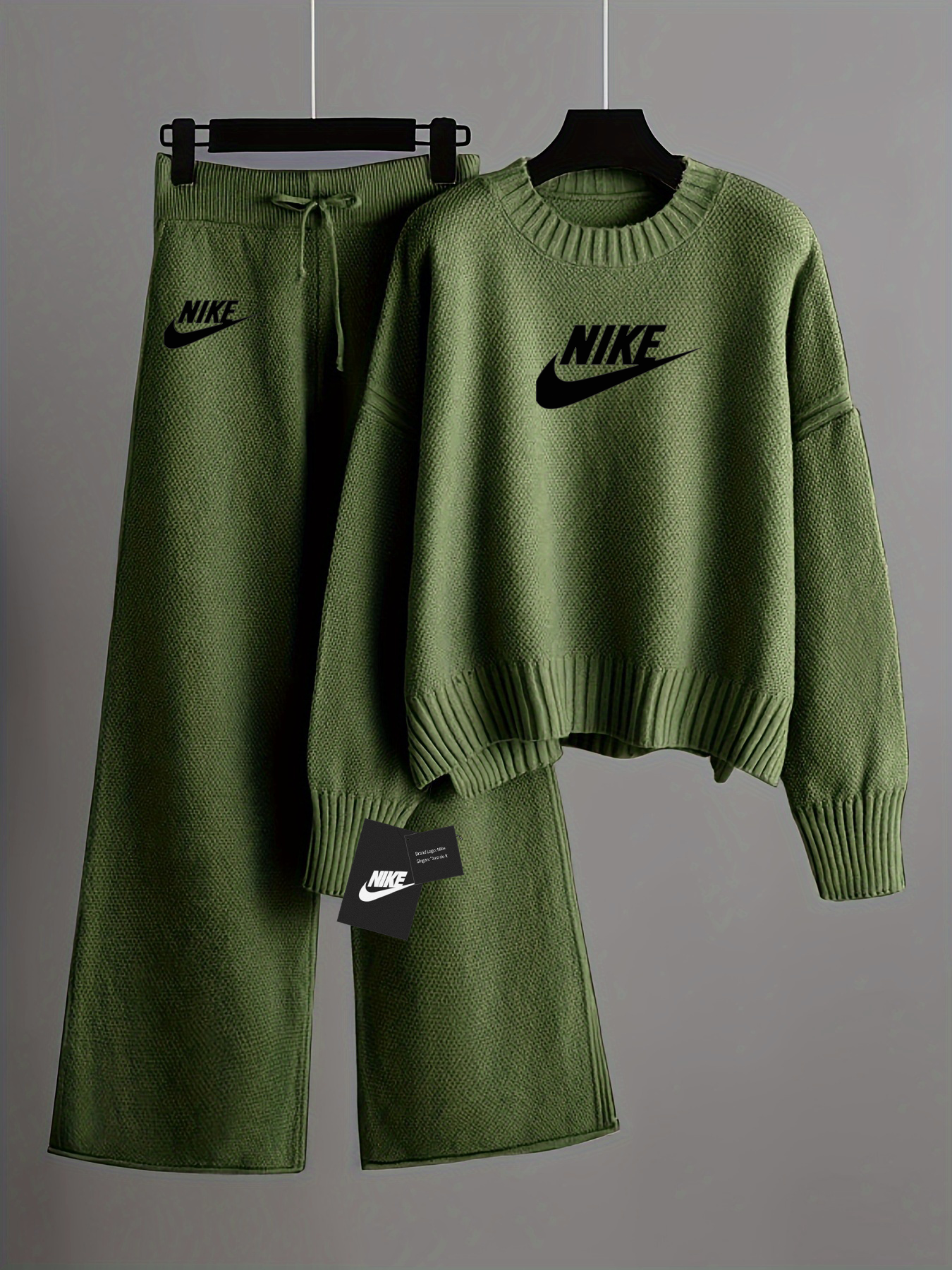 2025 NIKE® Outono e inverno suéter solto, calças largas, terno de duas peças