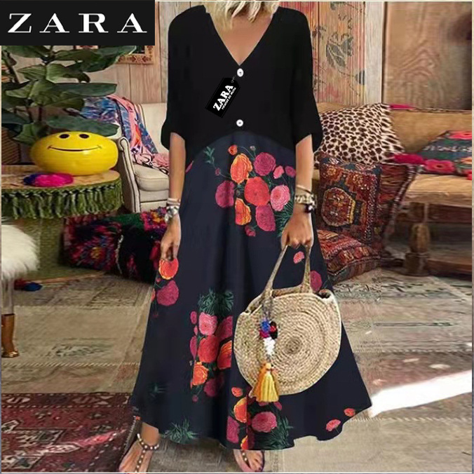 NOVO VESTIDO LONGO ZARA DE VERÃO COM DECOTE EM V