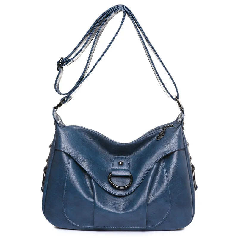 Nova bolsa feminina moda grande capacidade bolsa de ombro de couro macio