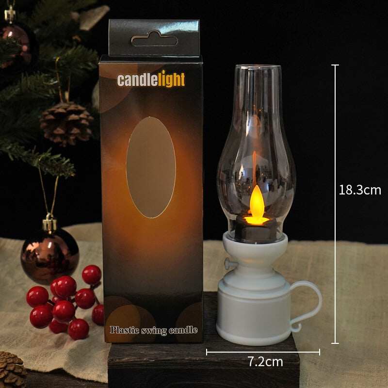 ✨🕯️Lampa naftowa LED Vintage Elektroniczna świeca obrotowa