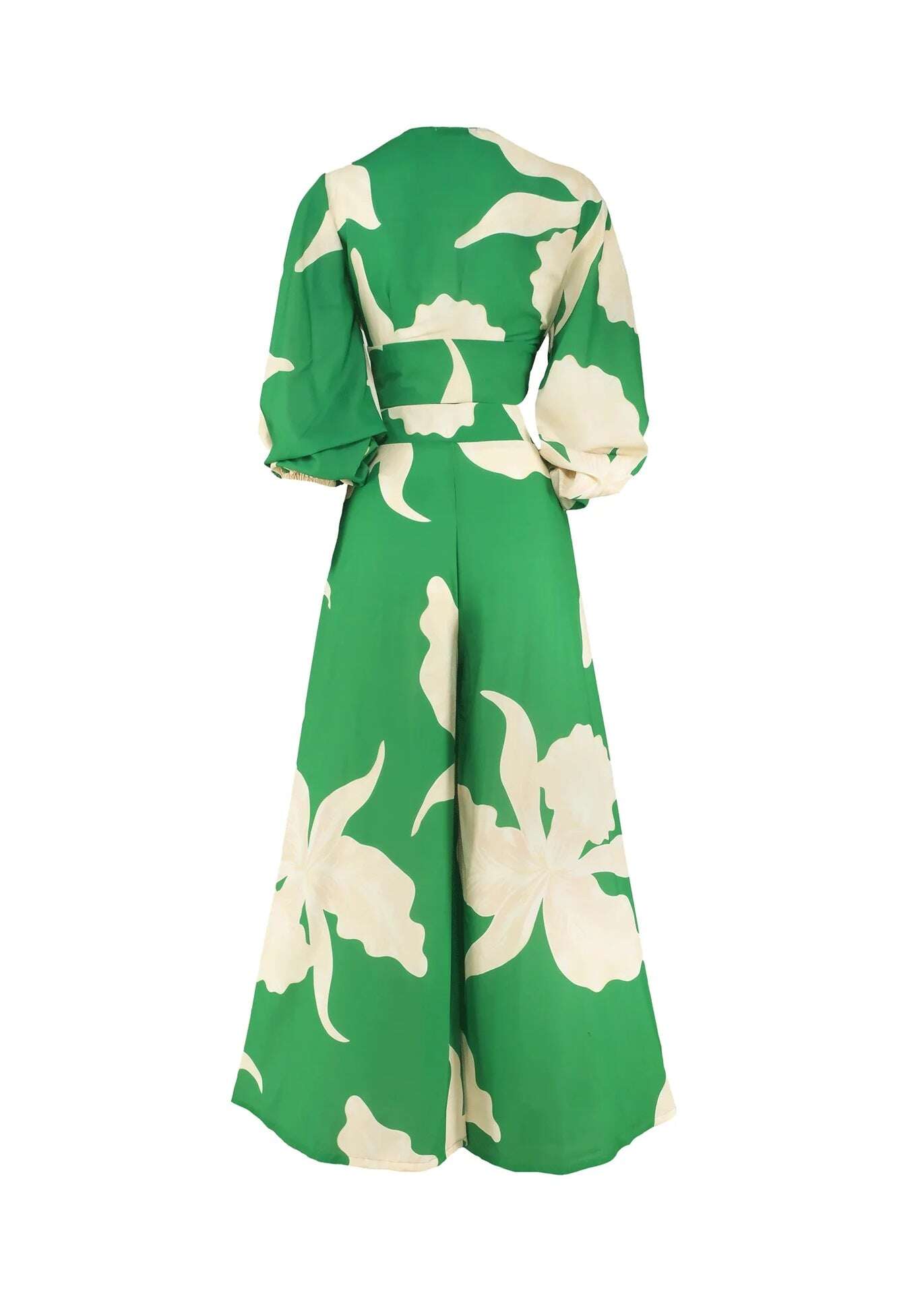 2022 Сладък печат V-образно деколте с фенер къс ръкав къса риза панталони с висока талия широк комплект от две части