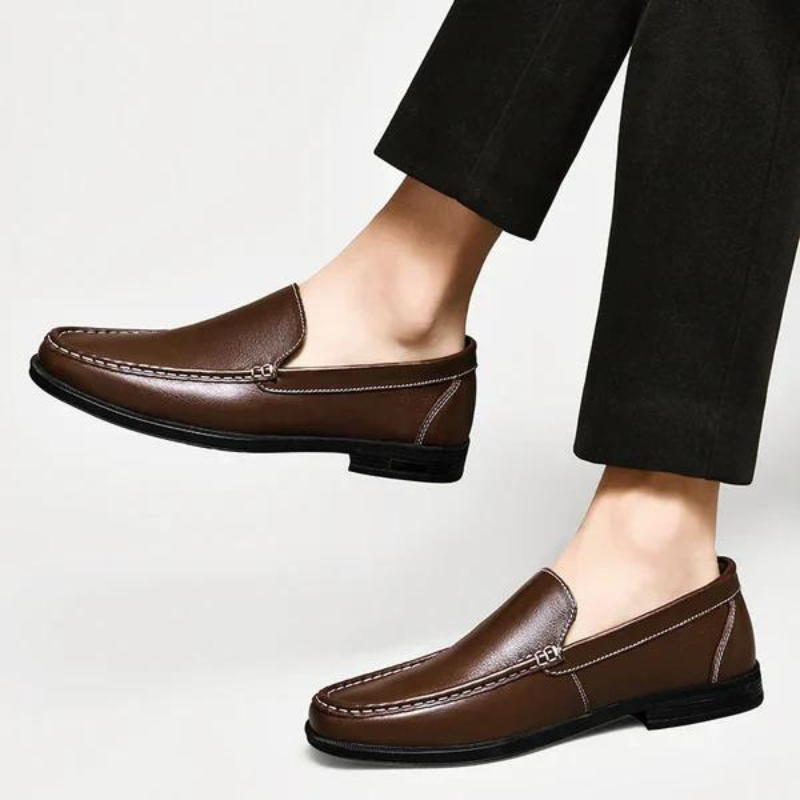 Mocassins masculinos de couro legítimo italiano