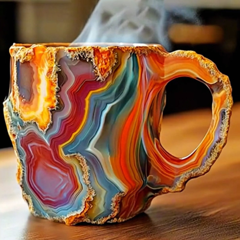(💐Promocja wiosenna💐) ✨️2025 Nowe kubki do kawy z kryształkami mineralnymi☕
