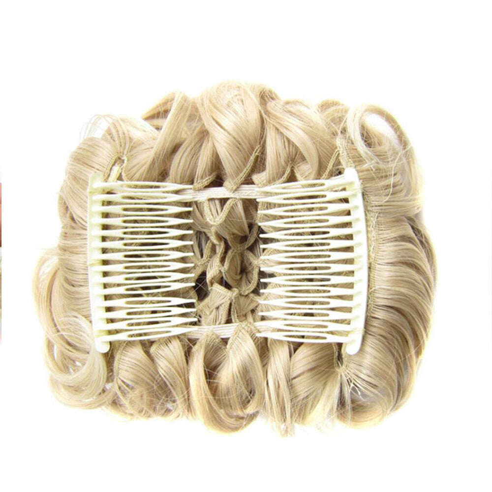 Extensão de coque de cabelo curto e encaracolado