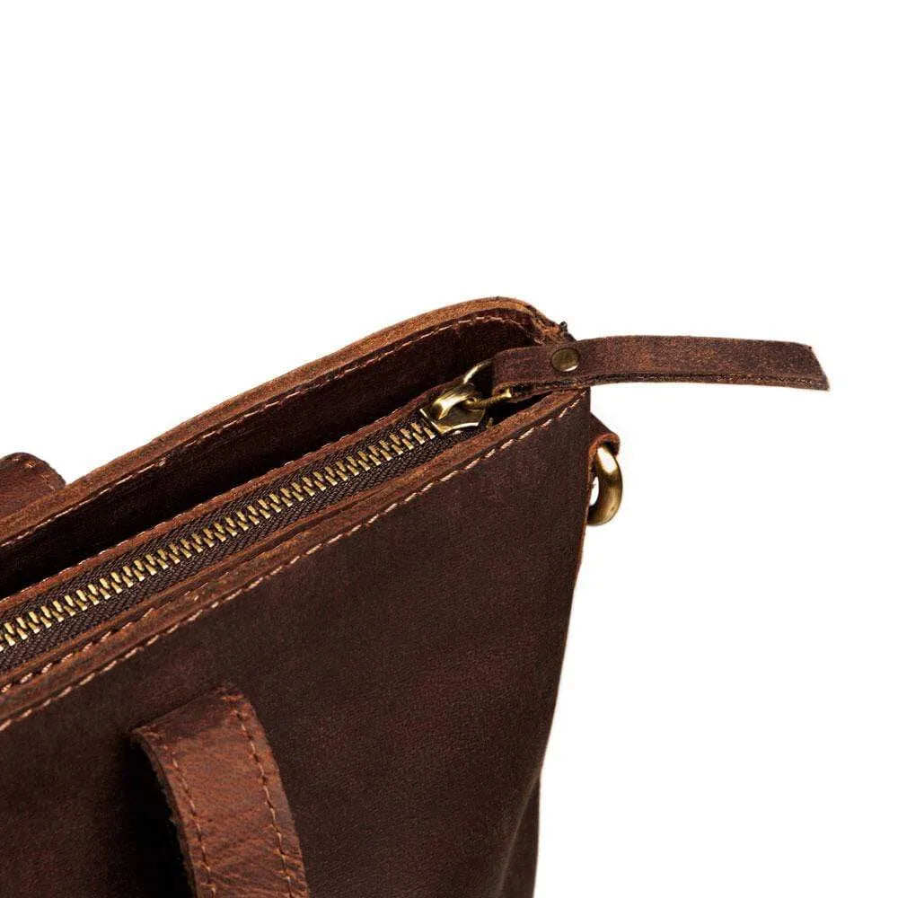 Bolsa Eva Vintage Couro Zip Up + Carteira Grátis (OS PROMO)