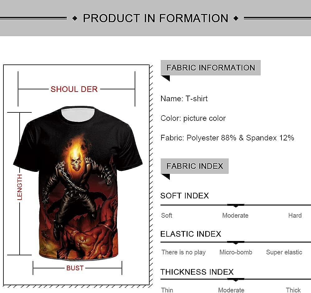 Men's 3D Print Skull T-Shirt 3D Creative Print Short Sleeve T-Shirt Casual Round Neck Novelty Street Fashion Tees Shirt