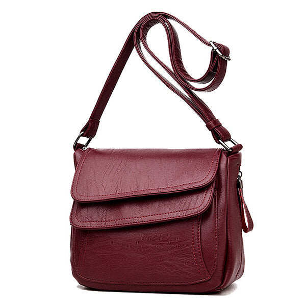 Bolsa de ombro sólida feminina Bolsa de ombro casual com vários slots