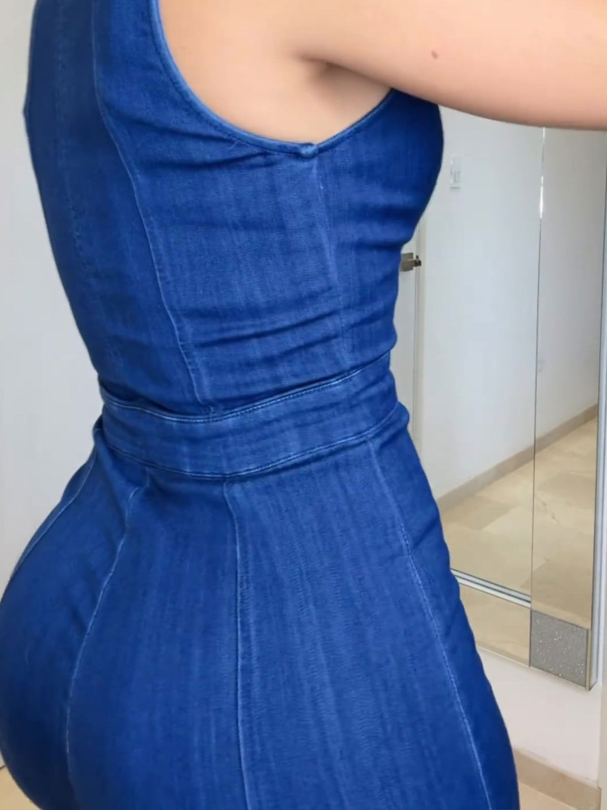 Egyrészes farmer jumpsuit