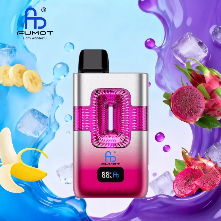 FUMOT ECO 2IN1 50K is a high-capacity rechargeable disposable vape Banana Ice & Black Dragon Ice