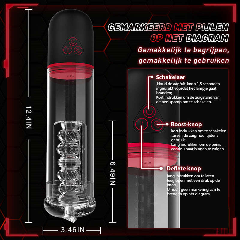 2 IN1 9 ВИБРАЦИЯ 3 РЕЖИМА НА ЗАСМУКВАНЕ ПОМПА ЗА ПЕНИС S-HANDE