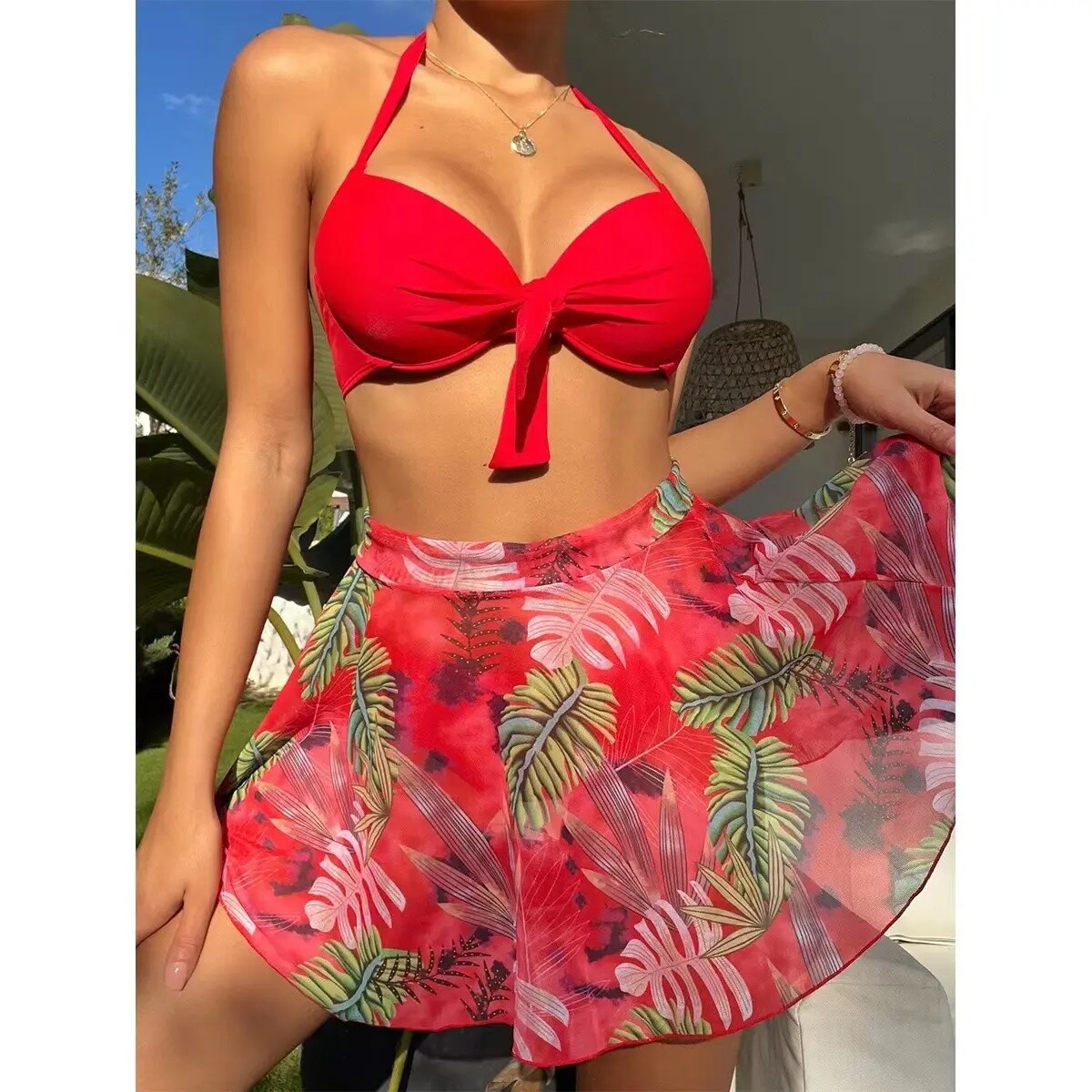 【Buy One Get One Free】Sexy Printed Three-Piece Swimsuit