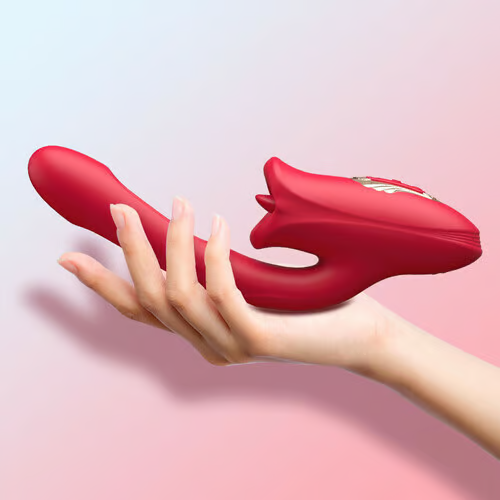 Vibrador para Ponto G com Função de Beijo e Língua Vibratória