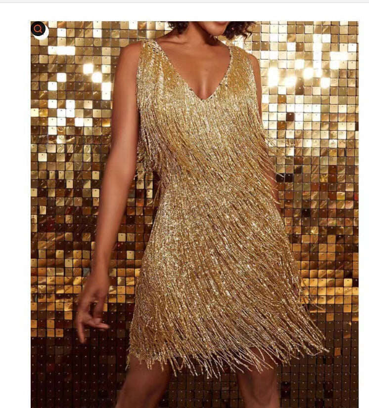 ✨Sexy vestido elegante com franjas