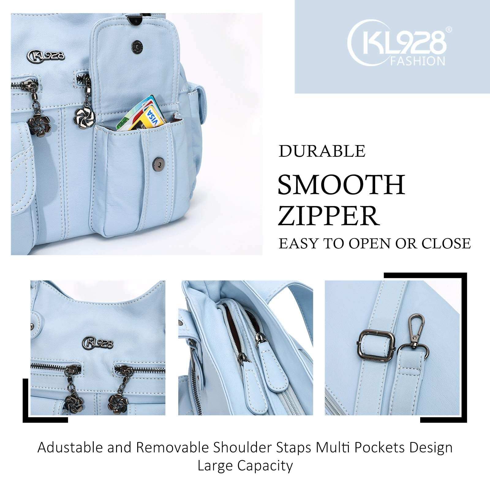 Bolsa de couro premium com muitos bolsos