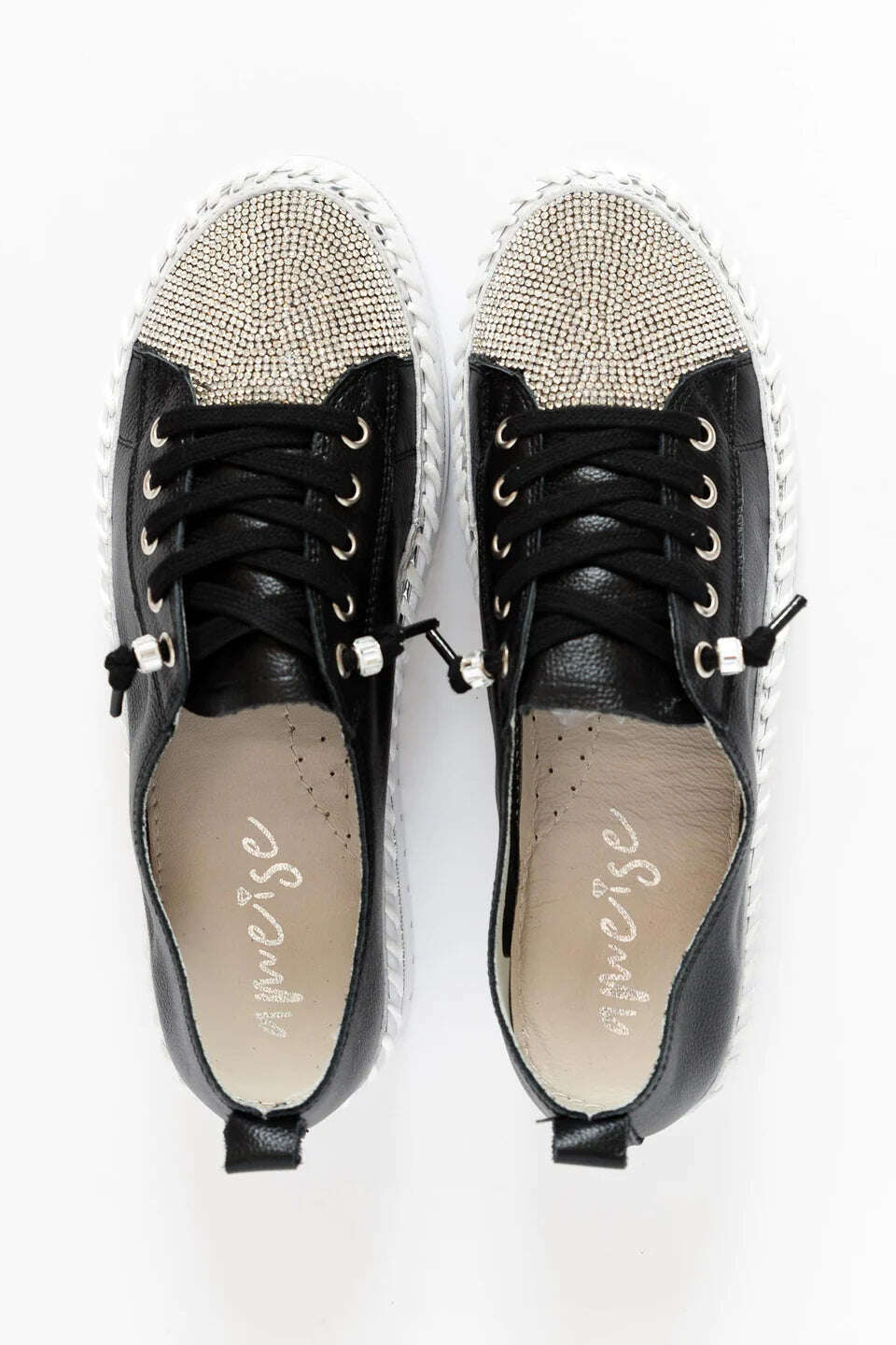 Tênis de couro Crystal Silver - 50% de desconto por tempo limitado