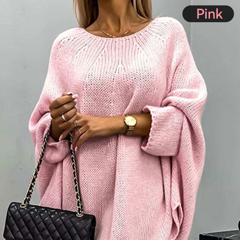 💝Elegancki damski sweterek typu cape z dzianiny