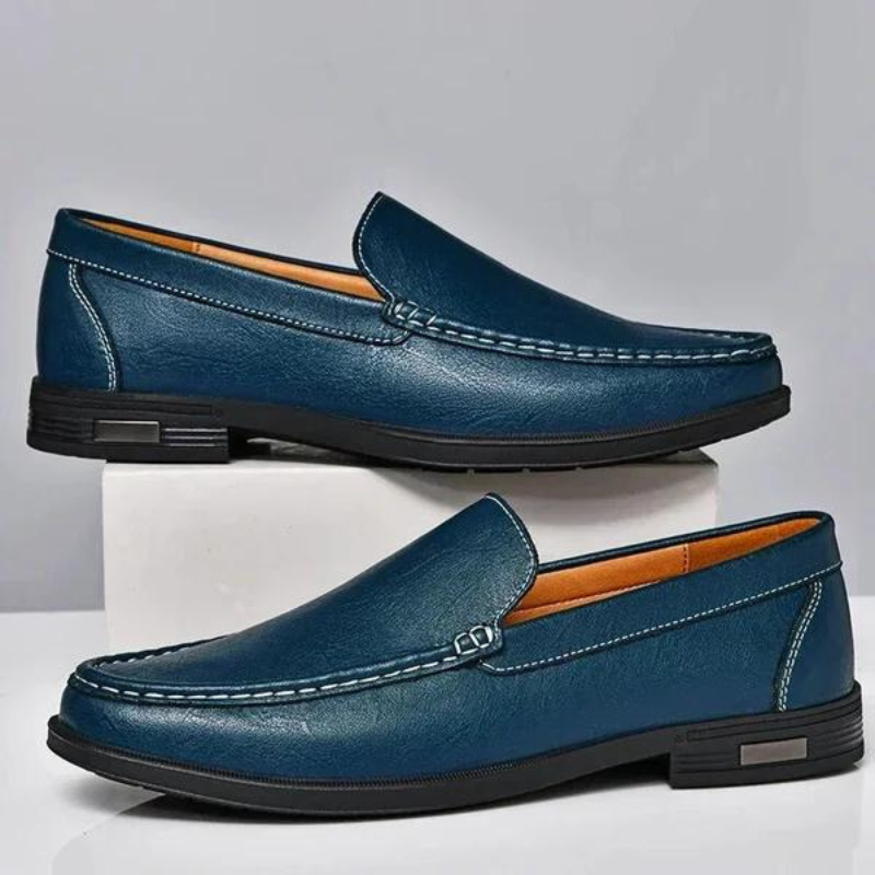 Mocassins masculinos de couro legítimo italiano