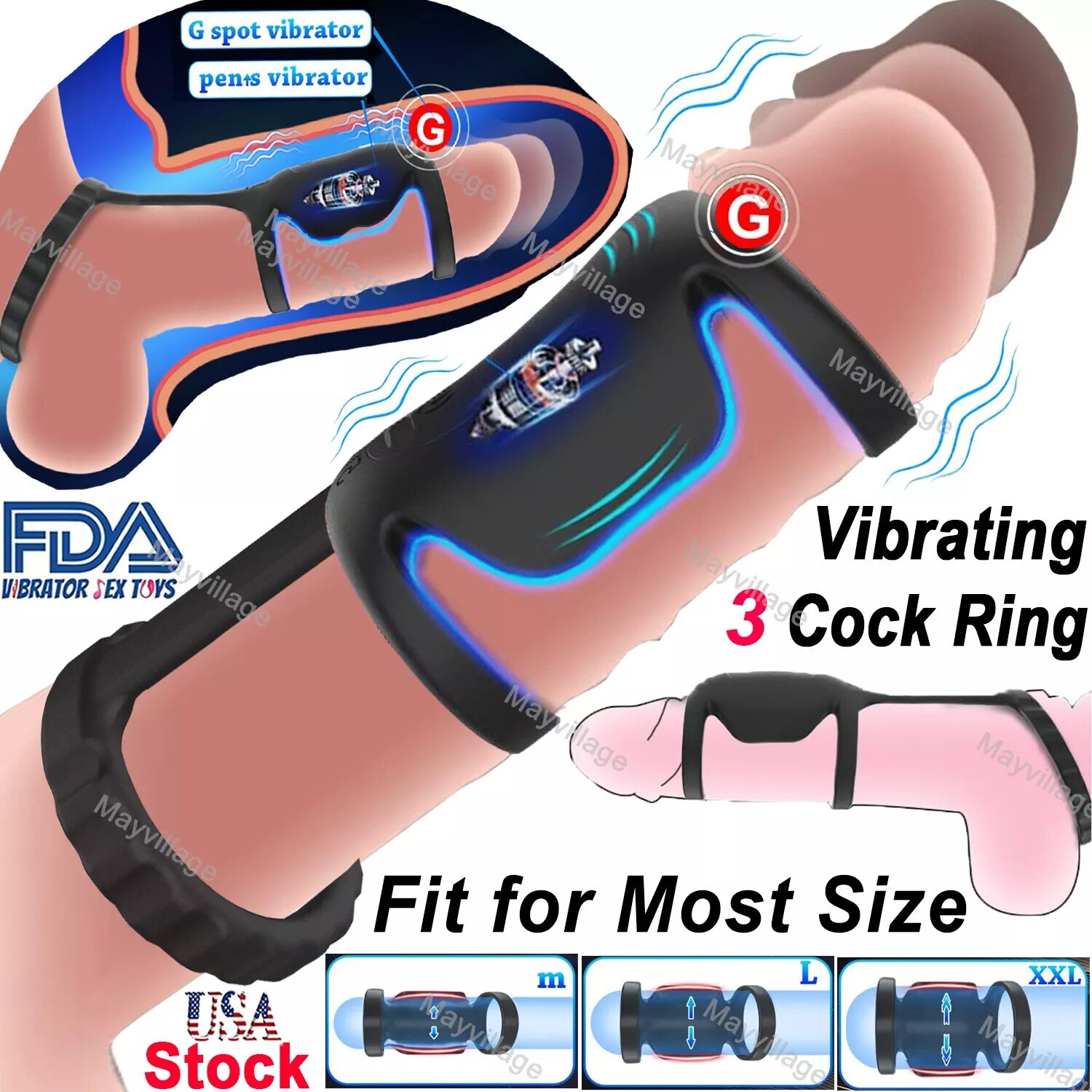 🔥Специален коледен подарък за 2024 г.-49%ОТСТЪПКА💥💥--💕3-в-1 вибриращ пръстен за петел