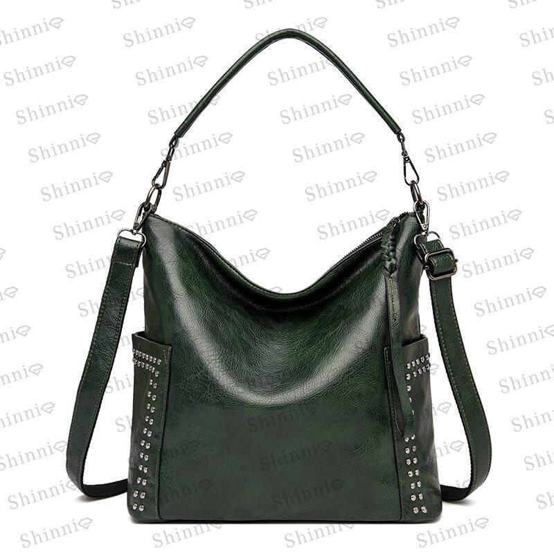 Moda simples rebite bolsa feminina bolsa de ombro
