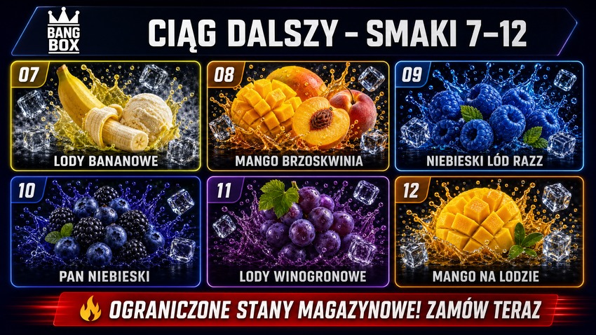 Bang Box 20000 Puffs smaki 1-6 – truskawka kiwi arbuz malina jagoda