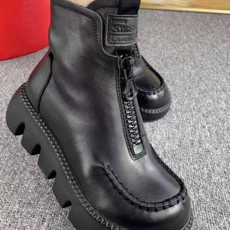 Botas curtas quentes de couro PU feminino (50% de desconto)