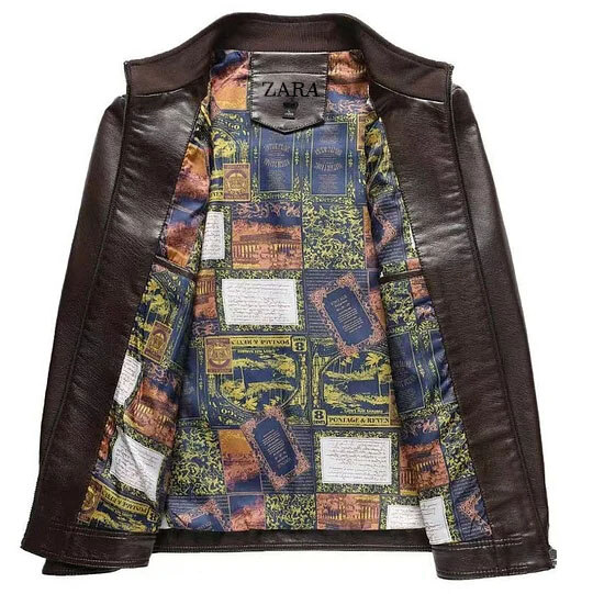 [ZARA] Casaco de couro forrado com pelúcia quente para homens!
