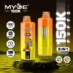 MYDE 8IN1 150000 Puffs disposable vapes An exotic journey with Strawberry Kiwi & Blueberry Coconut & Mixed Plum & Mango
