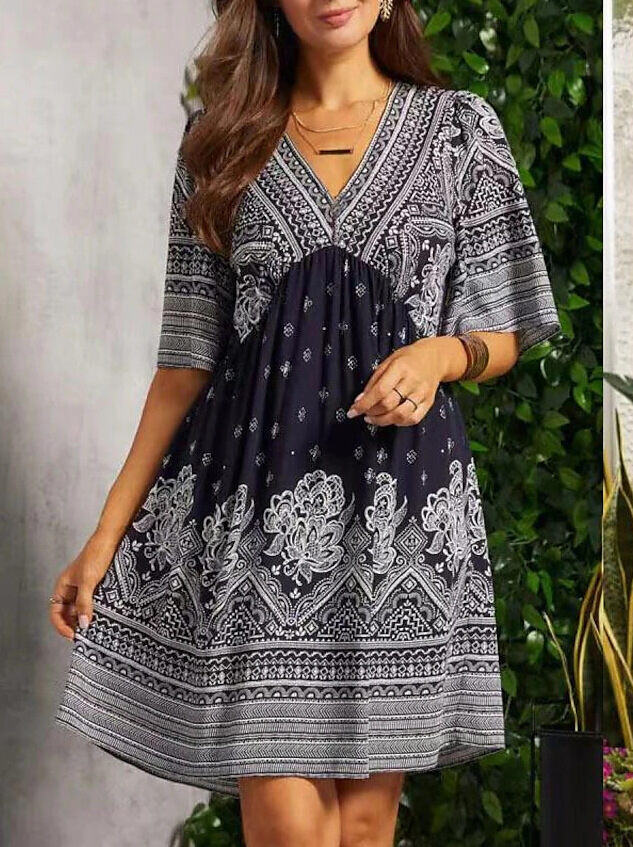 Novo vestido de verão em algodão e linho macio e confortável