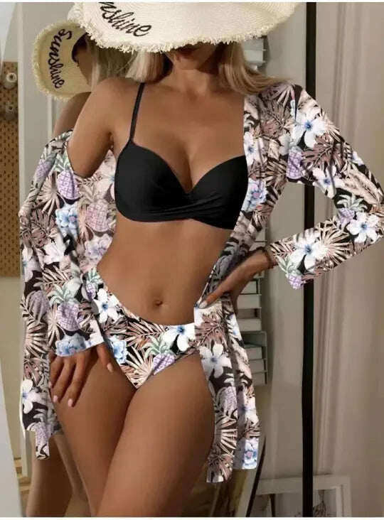 【Three-piece set】👙 New printed swimsuit set for women