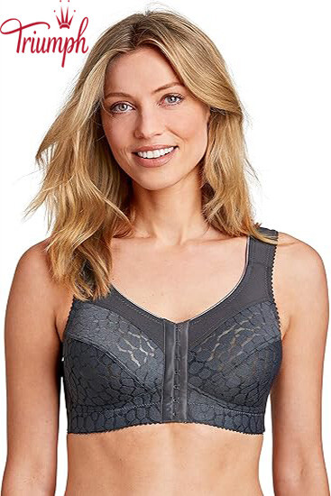 Triumph - (3 peças) Soutien jacquard para mulher com fecho frontal e sem aro
